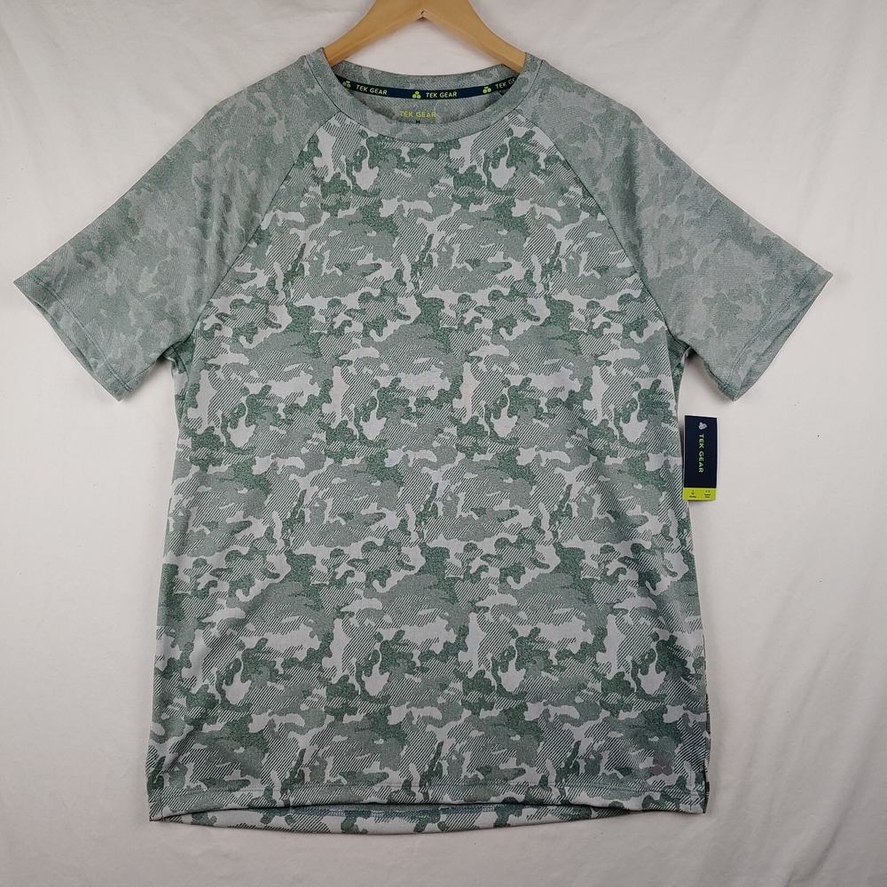 Tek Gear Shirt Mens M Green Pine Orchard Jacquard Tee Short Sleeve NEW NWT